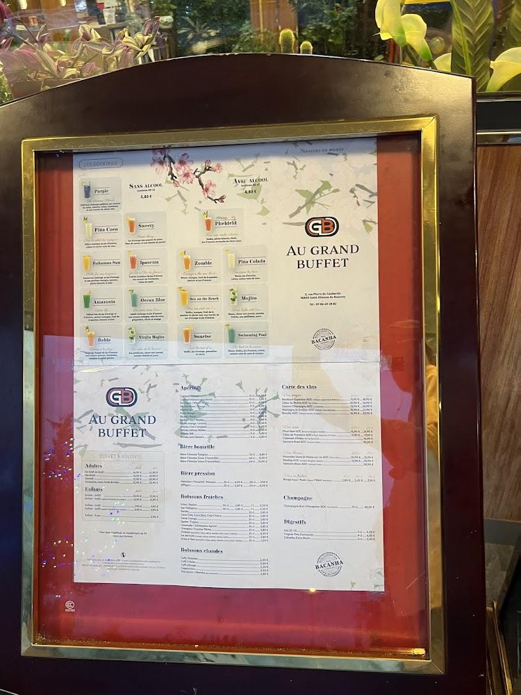 Restaurant AU GRAND BUFFET - Menu Image 3